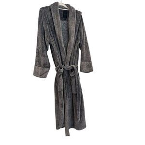 Daniel Buchler plush tie robe large  gray